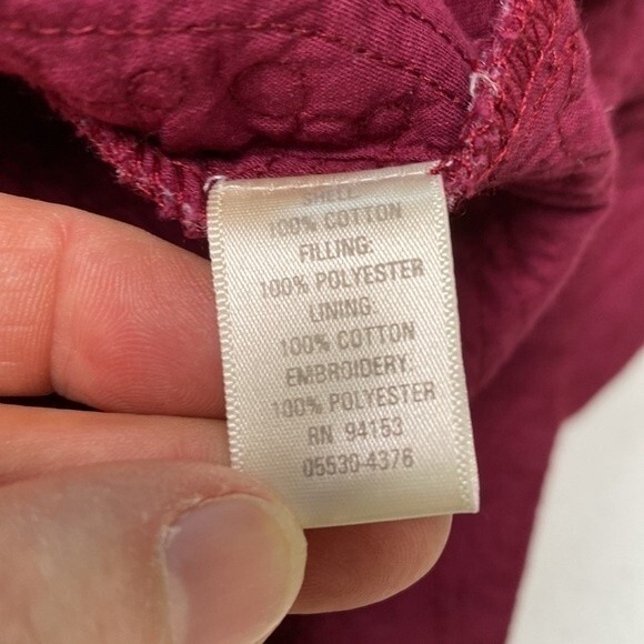 CJ Banks Quilted Button Front Jacket Outerwear Plum Layering Cotton Outdoor Cozy - Picture 7 of 15